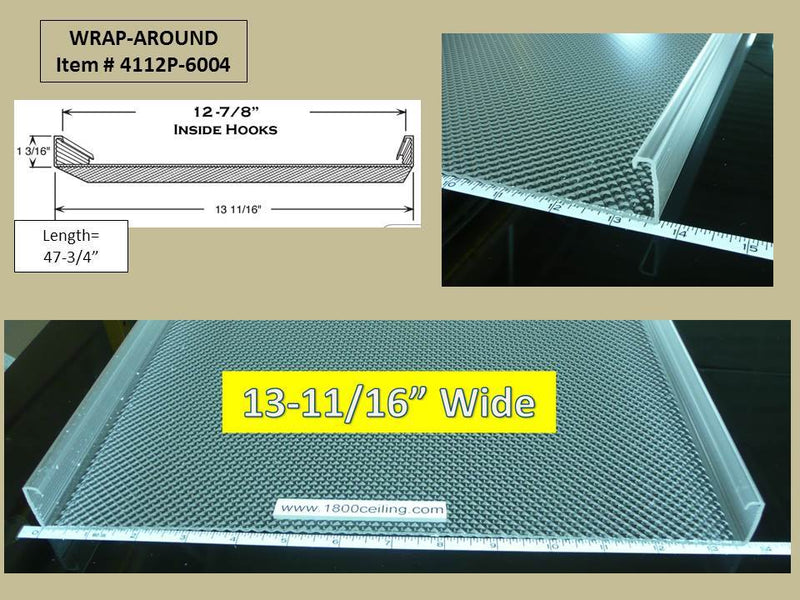 4' Wrap Around Lens: 13-11/16" Wide x 1-3/16" High - 1800ceiling