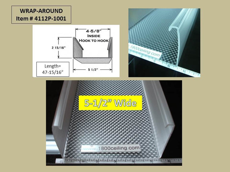 4' Wrap Around Lens: 5-1/2" Wide x 2-15/16" High - 1800ceiling