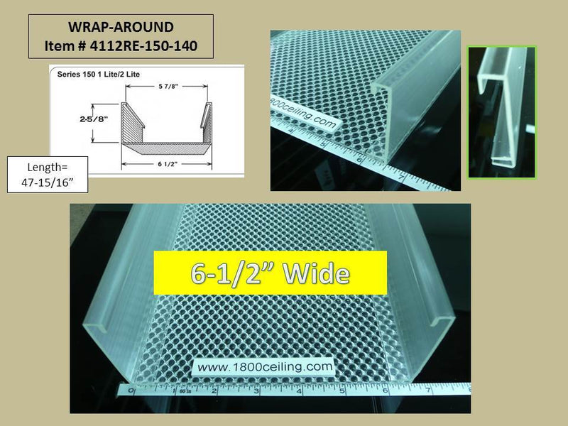 4' Wrap Around Lens: 6-1/2" Wide x 2-5/8" High - 1800ceiling