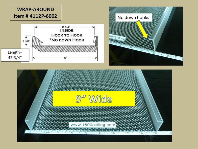 4' Wrap Around Lens: 9" Wide x 1-3/8" High (