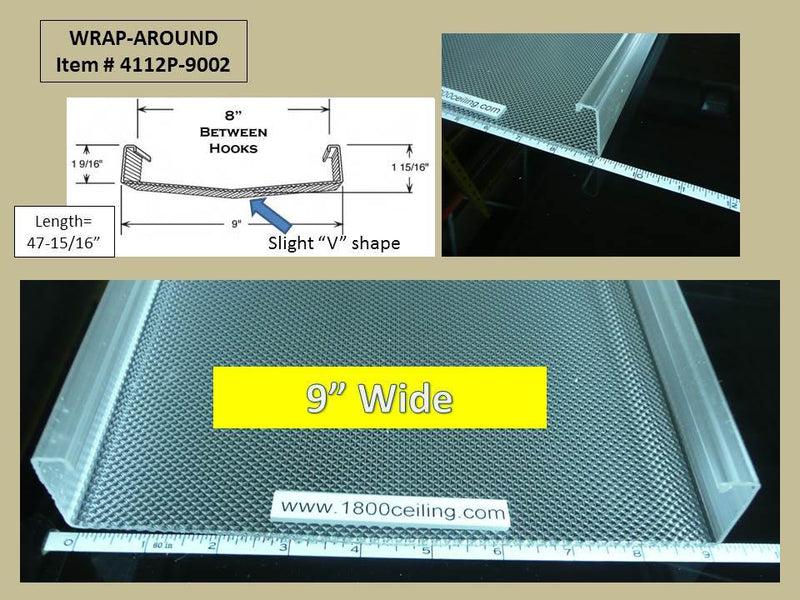 4' Wrap Around Lens: 9" Wide x 1-9/16" High for Simkar Fixture - 1800ceiling