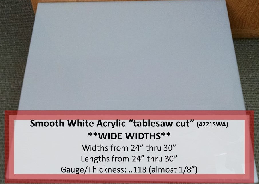 Smooth White Acrylic Light Lens @.118gauge 24in. thru 30in. x 24in. thru 30in. - 1800ceiling