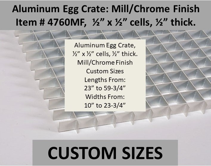 MILL Finish 1/2" Aluminum Egg Crate-CUSTOM SIZES - 1800ceiling