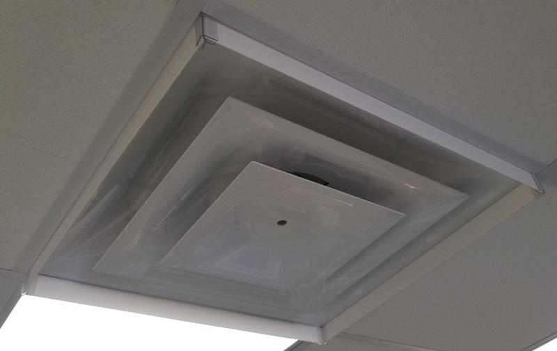 Ceiling Air & Dust Deflectors-White Acrylic - 1800ceiling