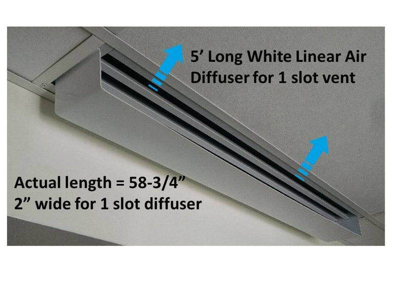 5' White Linear Air Diverter for a 1 Slot Vent - 1800ceiling