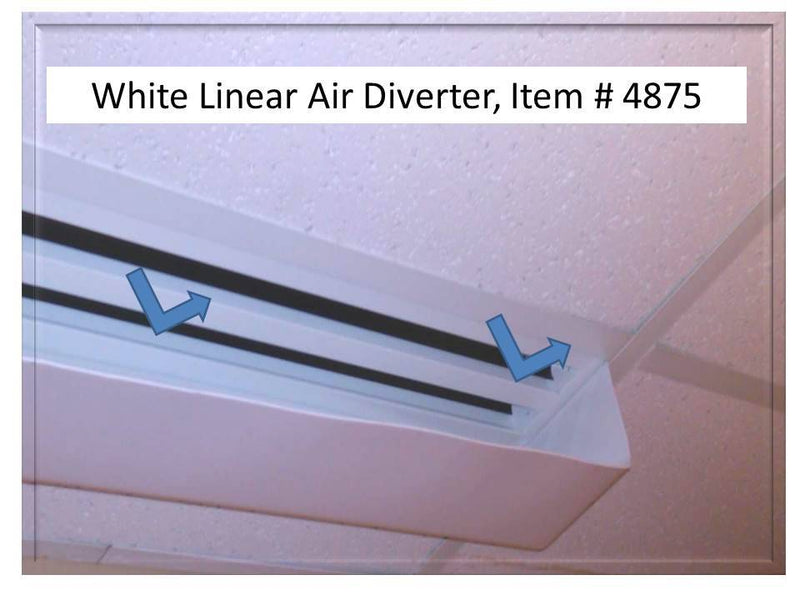 5' White Linear Air Diverter for a 3 Slot Vent - 1800ceiling