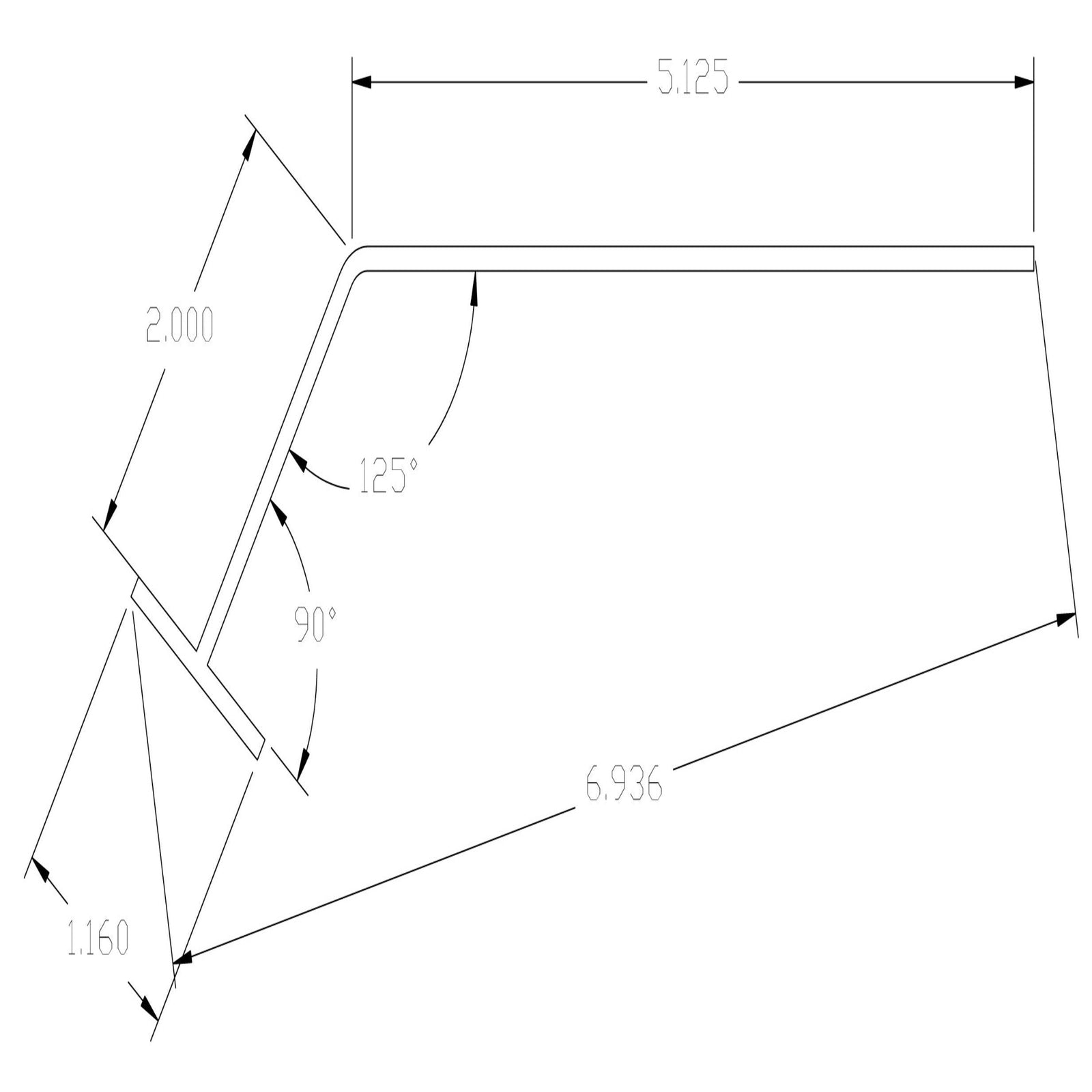 6' Frosted Linear Air Deflector