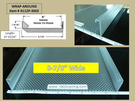 8-7/8" Wide, 4' Wrap Around Lens x 1-9/16" High - 1800ceiling