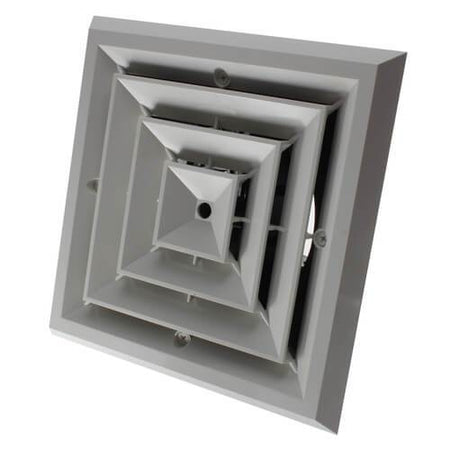8.75" x 8.75" White Plastic 4-way grille/damper/box, MV4S, #81904 - 1800ceiling