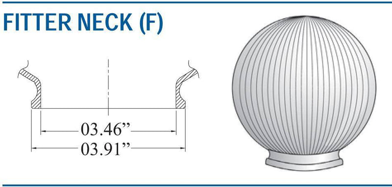 8" Prismatic Sphere with 4" Fitter Neck - 1800ceiling