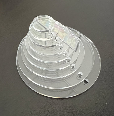 BULK PACKED-Round Keychain Blanks-Clear Acrylic - 1800ceiling