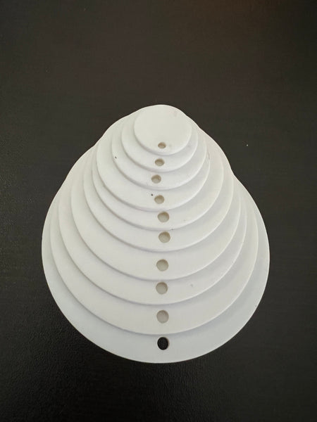 BULK PACKED-Round Keychain Blanks-White Acrylic, .085" thick - 1800ceiling