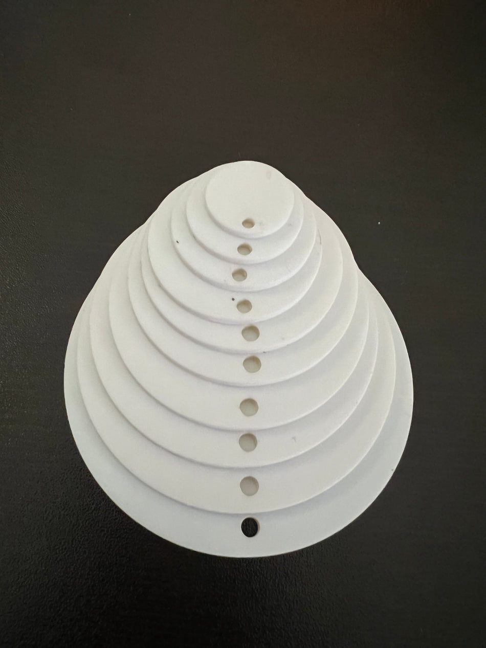 BULK PACKED-Round Keychain Blanks-White Acrylic, .085" thick - 1800ceiling