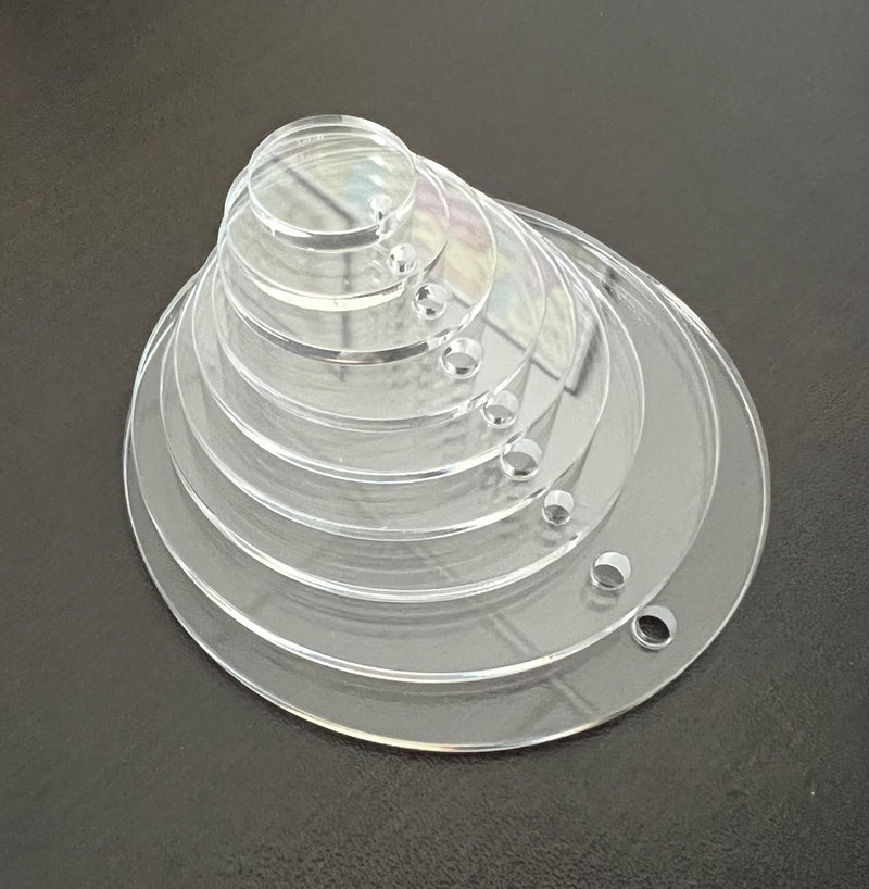 2 Inch Round Clear Acrylic Key Chain Blanks Set of 50 Clear
