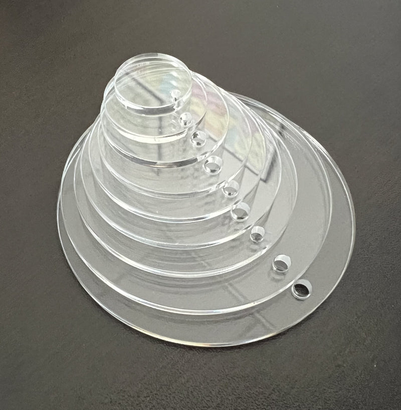 BULK PACKED-Round Keychain Blanks-Clear Acrylic