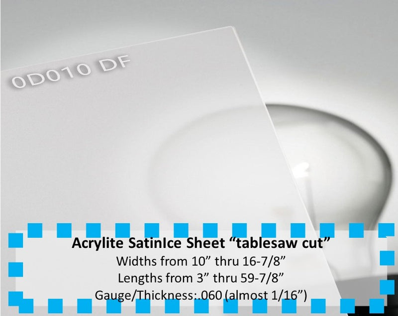 ACRYLITE SATINICE FROSTED ACRYLIC LIGHT LENS-.060g-Widths 10in.-16.875in. x Lengths 3in.-59.875in - 1800ceiling
