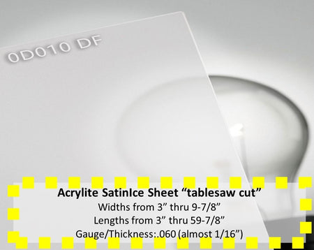 ACRYLITE SATINICE FROSTED ACRYLIC LIGHT LENS-.060g-Widths 3in.-9.875in. x Lengths 3in.-59.875in - 1800ceiling