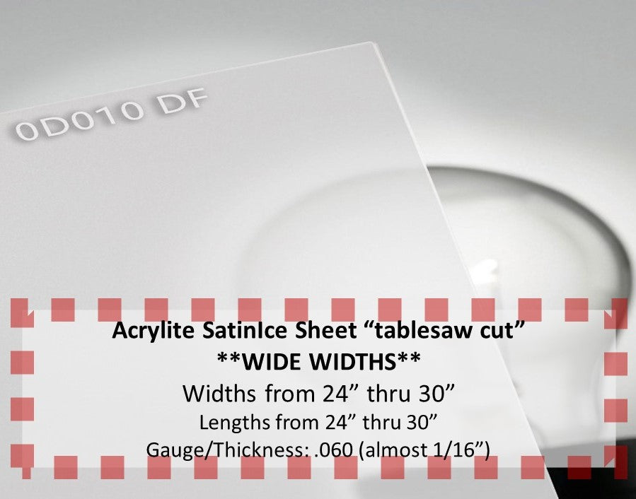 ACRYLITE SATINICE FROSTED ACRYLIC LIGHT LENS-.060 GAUGE-FROM 24in.-30in. WIDE X 24in.-30in. LONG - 1800ceiling