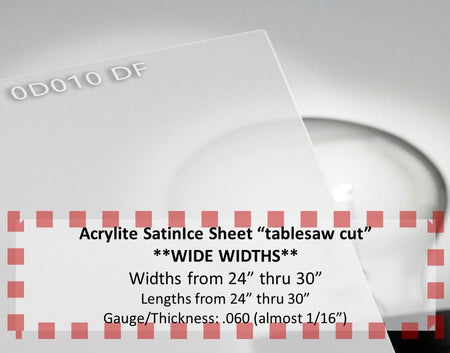 ACRYLITE SATINICE FROSTED ACRYLIC LIGHT LENS-.060 GAUGE-FROM 24in.-30in. WIDE X 24in.-30in. LONG - 1800ceiling