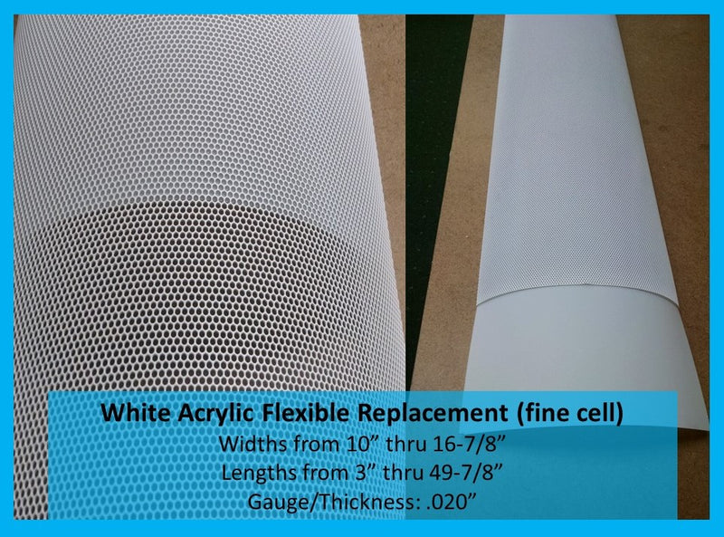 White Flexible Replacement Lenses for Mesh Baskets, Widths 10in. thru 16.875in - 1800ceiling