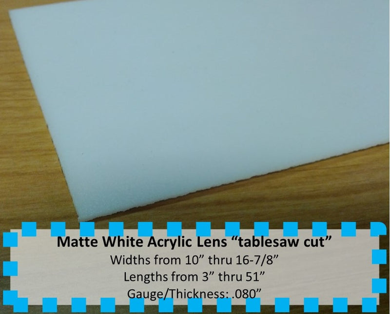 Matte White Acrylic Light Lens-Widths 10in.-16.875in., Lengths 3in.-51in. - 1800ceiling
