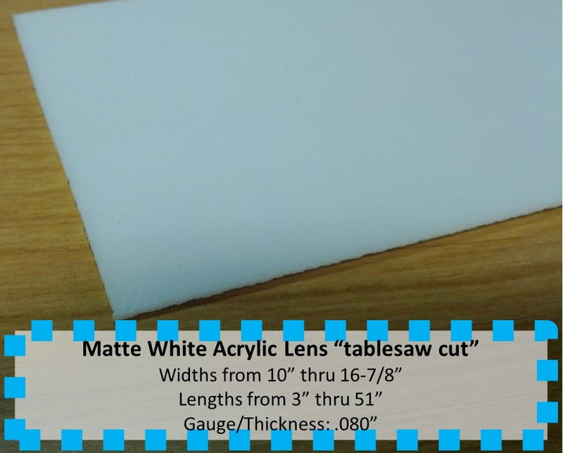 Matte White Acrylic Light Lens-Widths 10in.-16.875in., Lengths 3in.-51in. - 1800ceiling