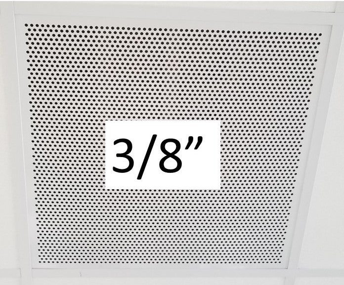 2'x2' White Plastic Perforated tile, 3/8" Perforations - 1800ceiling