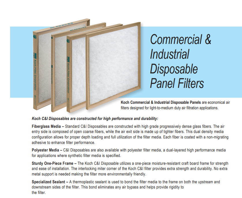 20"x20"x1" Fiberglass Throw Away Replacement Filter-Case of 12 - 1800ceiling