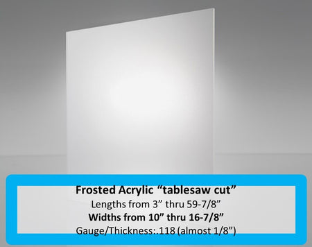 Frosted Acrylic Lens-.118 gauge- Widths 10in.-16.875in. x Lengths 3in.-59.875in. - 1800ceiling