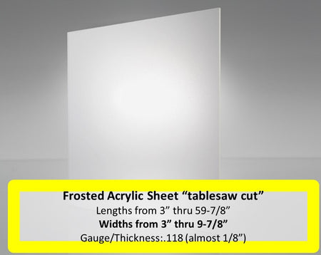 Frosted Acrylic Lens-.118 gauge- Widths 3in.-9.875in. x Lengths 3in.-59.875in. - 1800ceiling