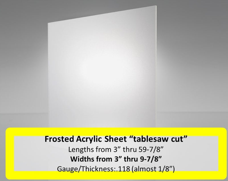 Frosted Acrylic Lens-.118 gauge- Widths 3in.-9.875in. x Lengths 3in.-59.875in. - 1800ceiling