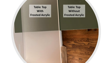 Custom Frosted Acrylic Table Top, Widths From 24 inch thru 29.875 Inch - 1800ceiling