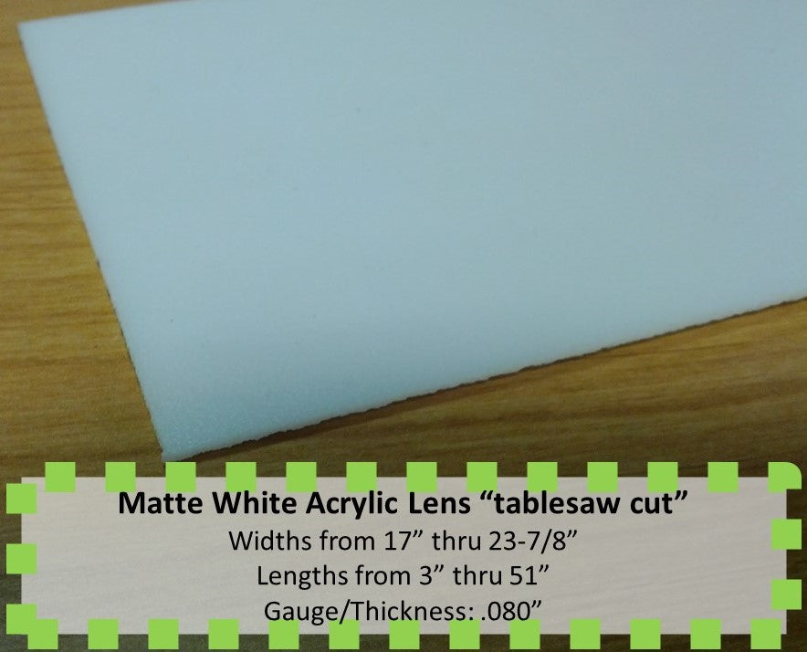 Matte White Acrylic Light Lens-Widths 17in.-23.875in., Lengths 3in.-51in. - 1800ceiling