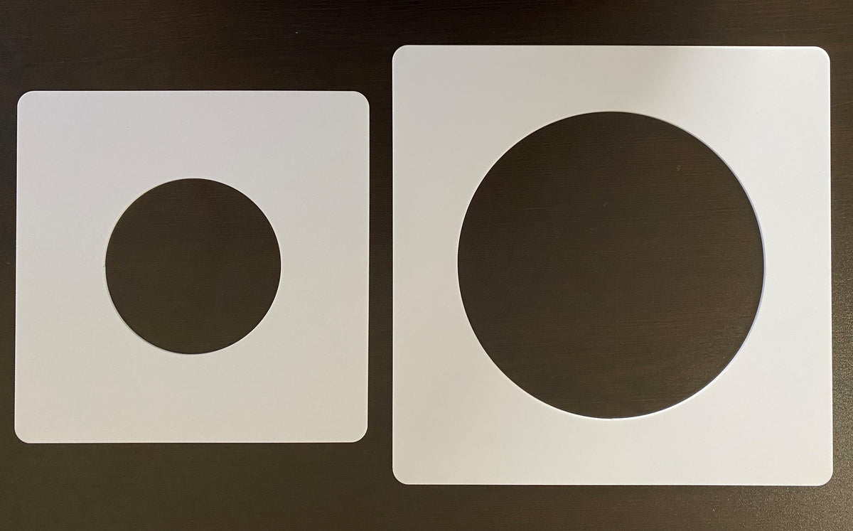 White Custom Round in Square Goof Plates .085 acrylic - 1800ceiling