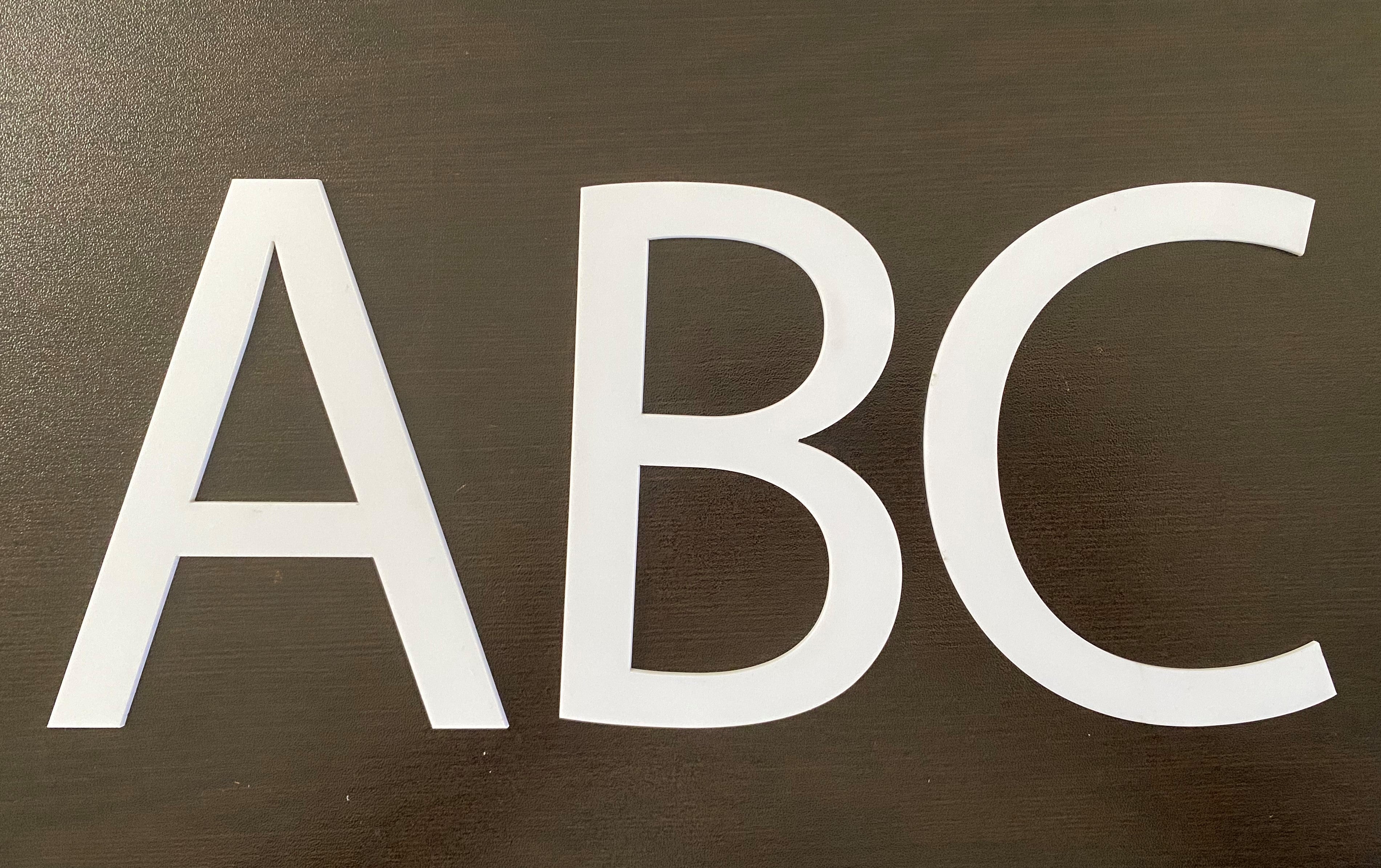 Solid White Acrylic Letters (.085 thick) - 1800ceiling