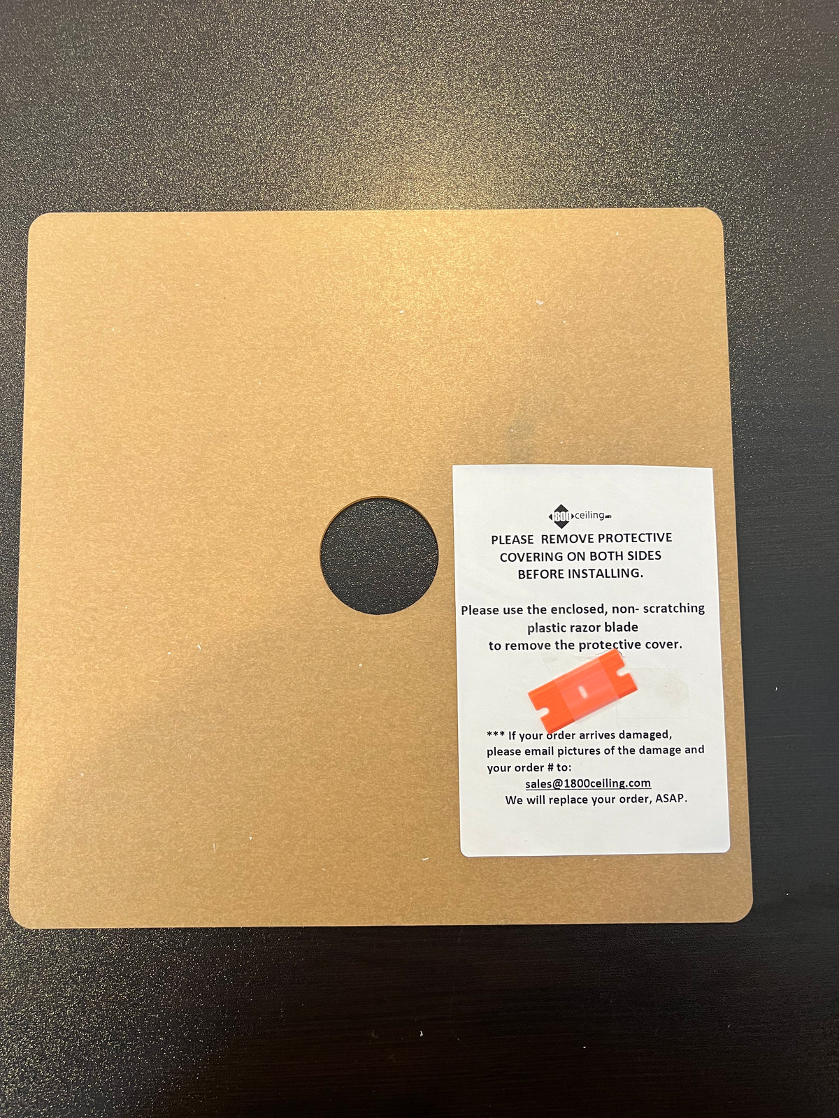 Wide Width Custom Frosted Acrylic Table Top, 35.875 x 35.875 MAX - 1800ceiling