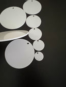 BULK PACKED-Round Keychain Blanks-White Acrylic, .085" thick - 1800ceiling
