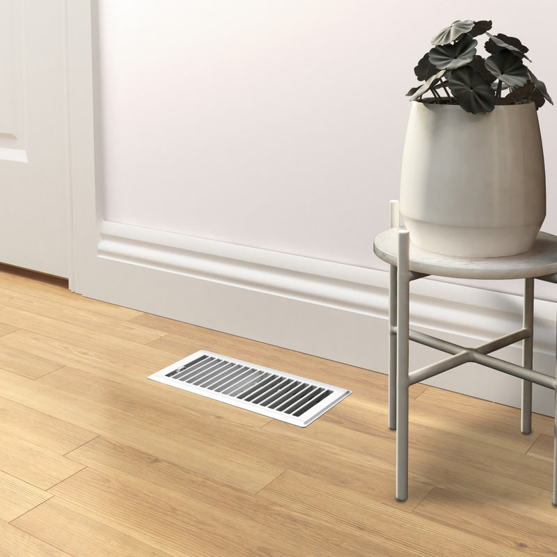 4"x10" Steel Floor Register - 1800ceiling