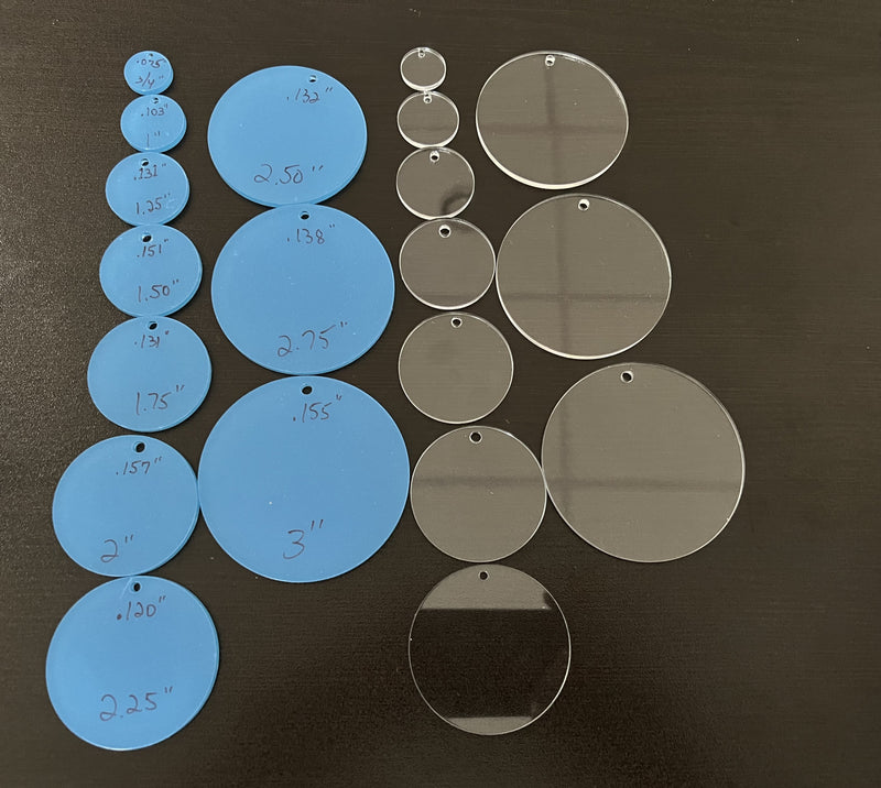 BULK PACKED-Round Keychain Blanks-Clear Acrylic