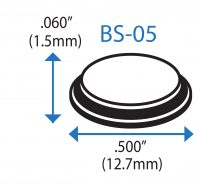 Rubber Bumpers, 1/2" Outside Dimension x 0.60" Thick (1/16") - 1800ceiling
