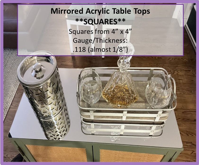 Square Mirrored Acrylic TableTops - 1800ceiling