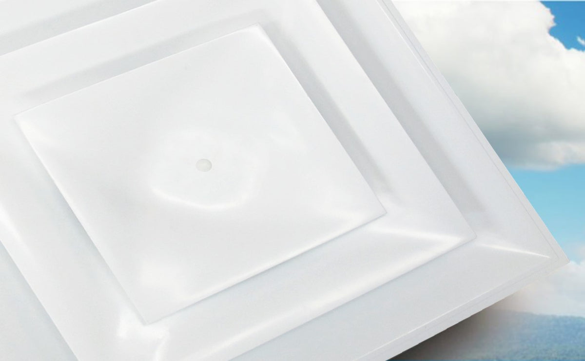 COne Style Plastic Diffuser with R6 Insulation on back.