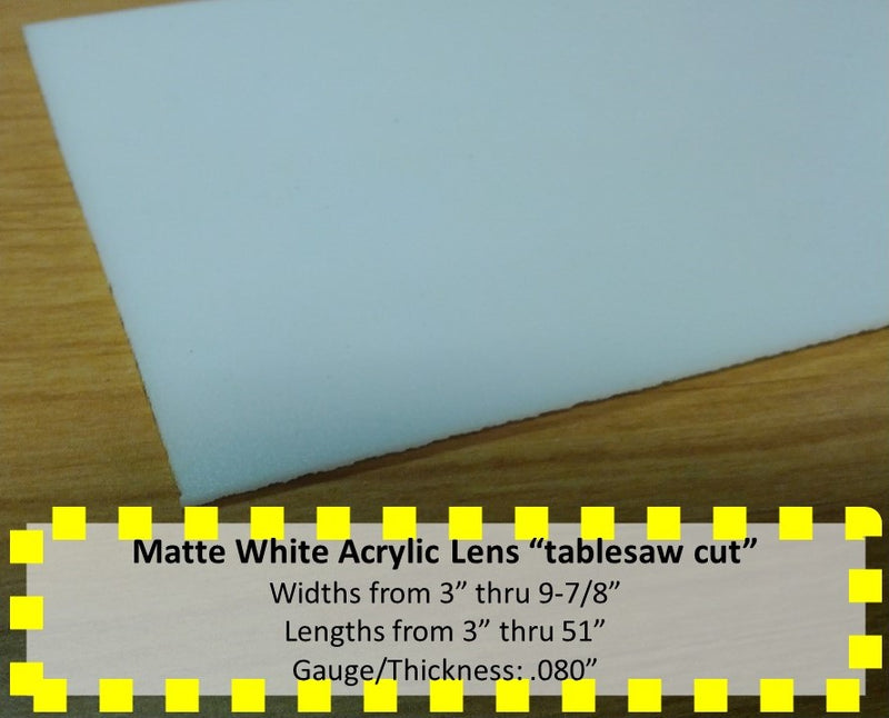 Matte White Acrylic Light Lens-Widths 3in.-9.875in., Lengths 3in.-51in. - 1800ceiling