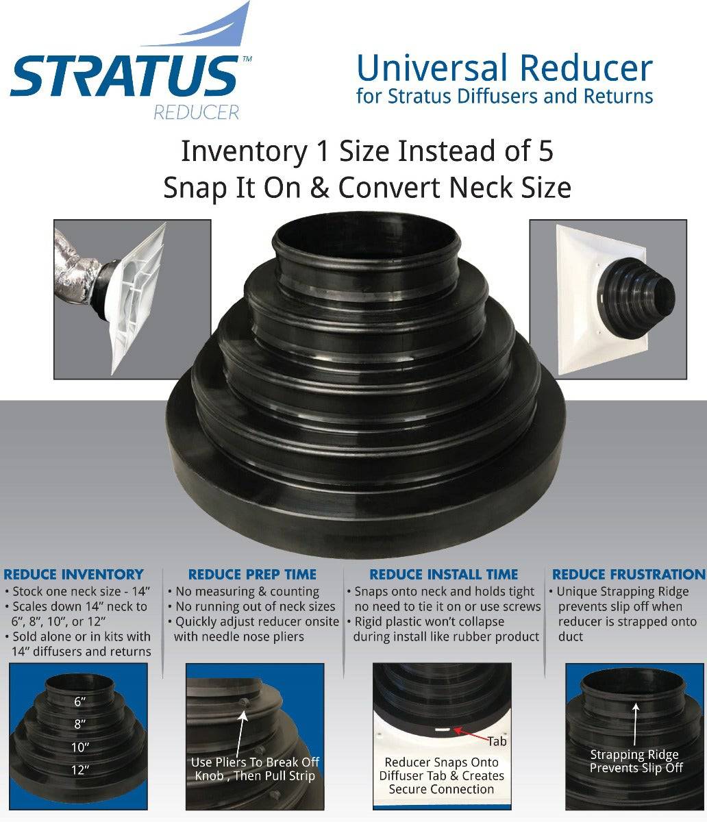 Black Plastic Cone Diffuser with Universal Collar