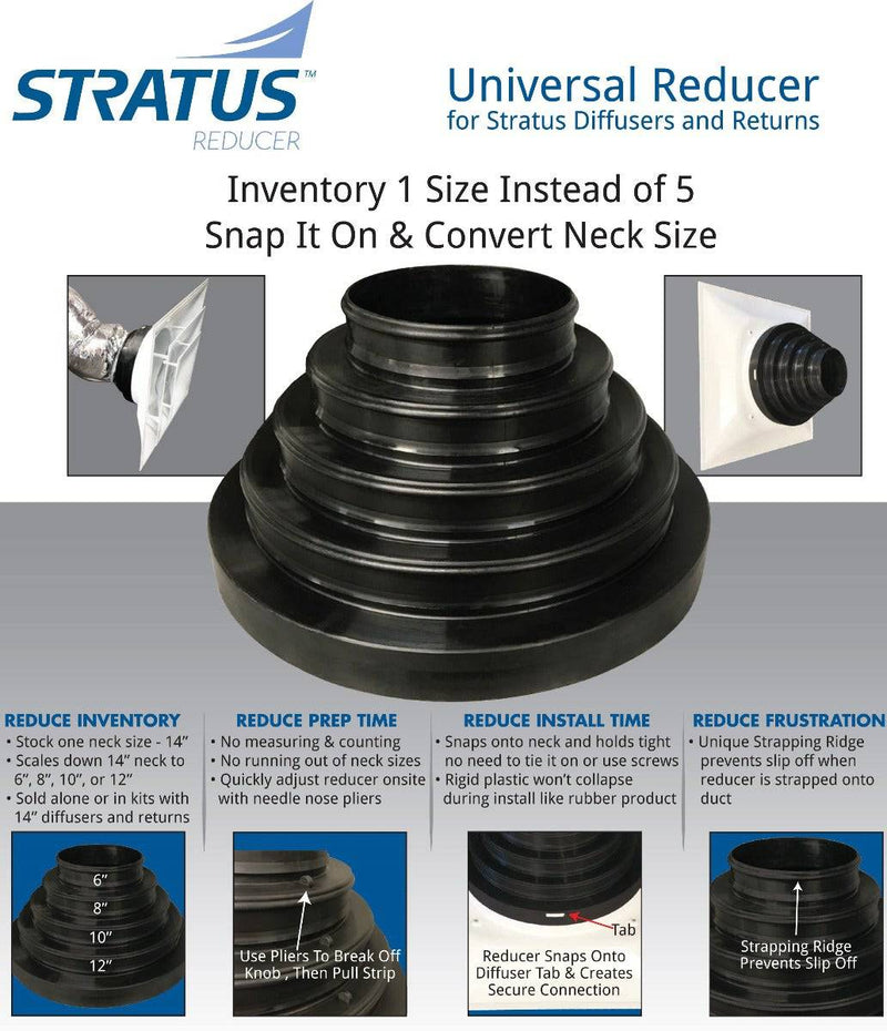 Black Plastic Cone Diffuser with Universal Collar - 1800ceiling
