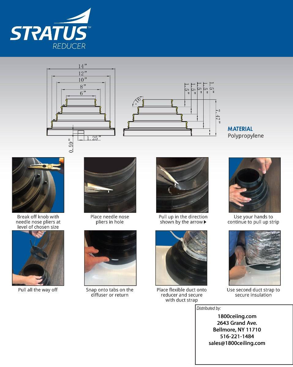 Black Plastic Cone Diffuser with Universal Collar - 1800ceiling