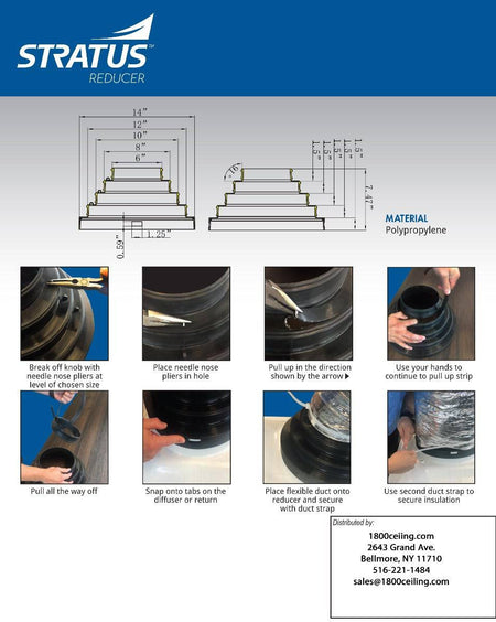 Black Plastic Cone Diffuser with Universal Collar - 1800ceiling