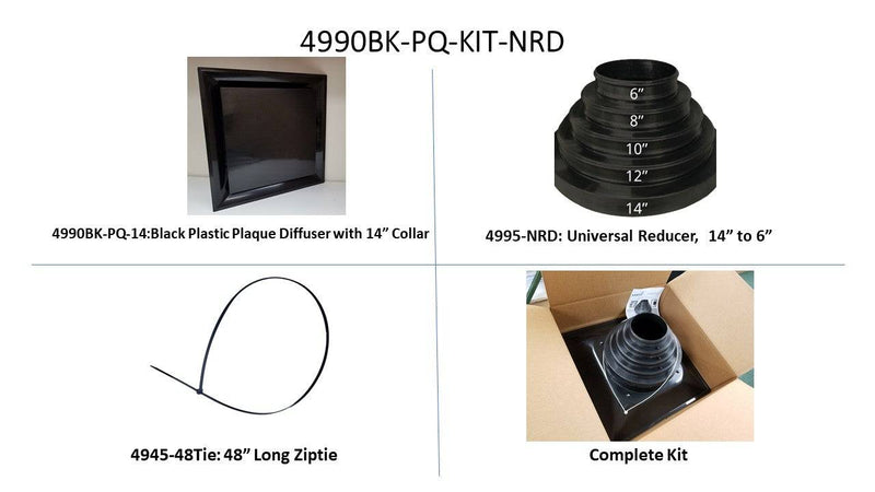 Black Plastic Plaque with Universal Collar - 1800ceiling