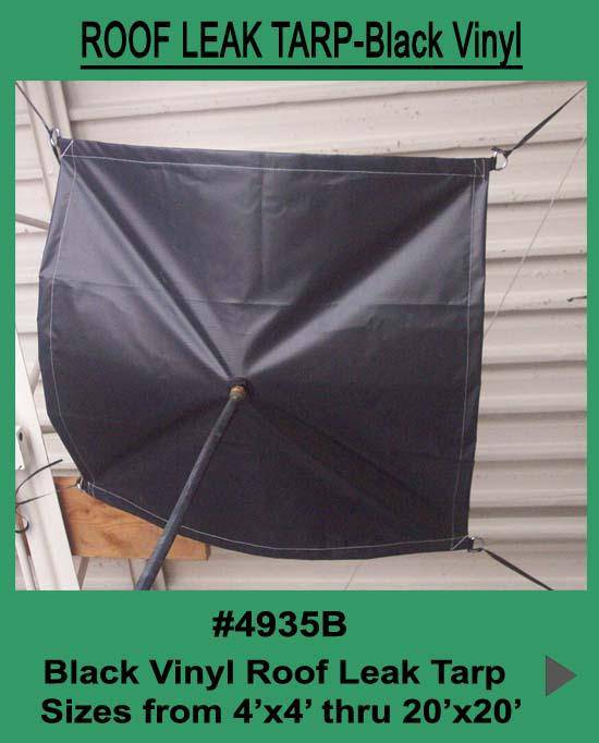 Black Vinyl Heavy Duty Roof Leak Tarp - 1800ceiling