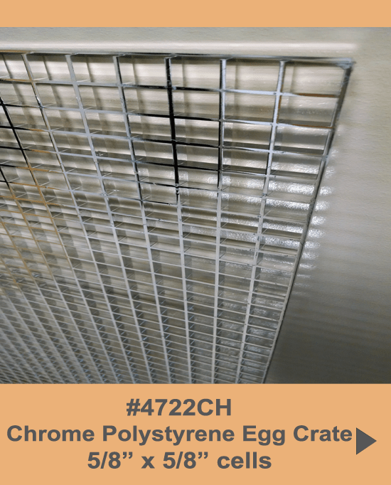 Chrome/Silver Polystyrene Egg Crate Louvers - 1800ceiling